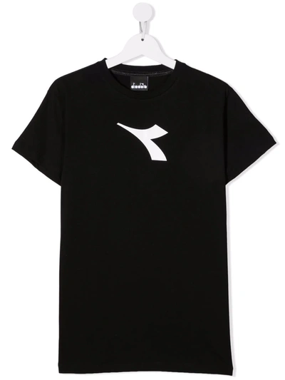 Diadora Junior Teen Logo-print Cotton T-shirt In Black