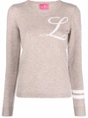 DEE OCLEPPO INTARSIA-KNIT LETTER L JUMPER