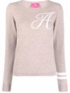 DEE OCLEPPO INTARSIA-KNIT LETTER A JUMPER