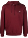 Apc Logo-print Cotton Hoodie In Dark Red