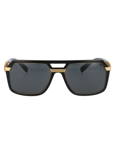 Versace 58mm Aviator Sunglasses In Black/ Dark Grey