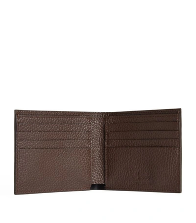 Harrods Leather Bifold Wallet In Brown