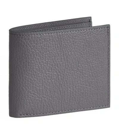 Harrods Leather Bifold Wallet In Grey