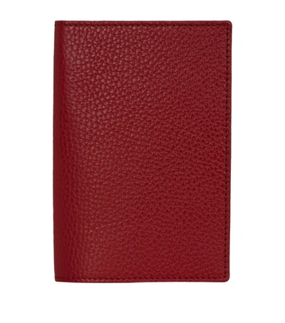Harrods Leather Passport Cover In Red