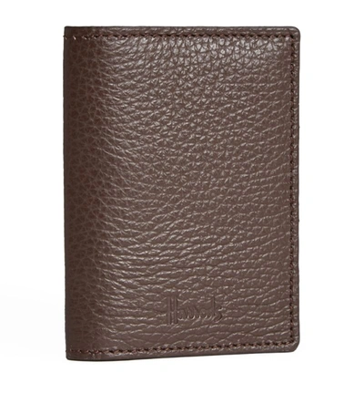 Harrods Leather Card Wallet In Brown