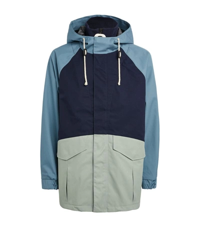 Jw Anderson Water Resistant Hooded Cotton Jacket In Blue