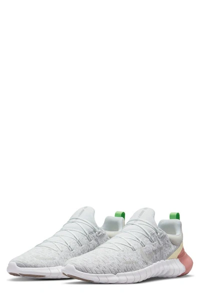 Nike Men's Free Run 5.0 Running Sneakers From Finish Line In Off White/gray/white