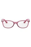 Ray Ban Ray-ban Kids' 49mm Rectangular Optical Glasses In Transparent Red