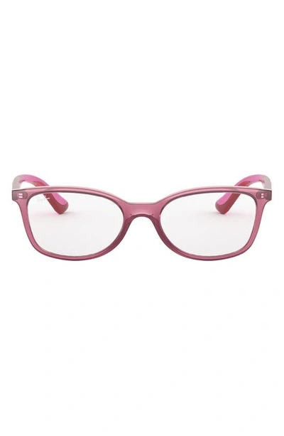Ray Ban Ray-ban Kids' 49mm Rectangular Optical Glasses In Transparent Red