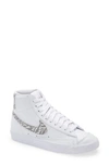 Nike Blazer Mid '77 Se High-top Sneakers In White/ Summit White/ Grey
