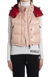 Moncler Alpiste Nylon Laque Down Vest In Pink