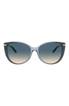 Tiffany & Co 57mm Gradient Cat Eye Sunglasses In Opal Blue