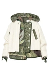 Sacai + Kaws Convertible Ribbed Wool-blend And Quilted Shell Jacket In Camouflage