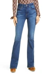 Veronica Beard Giselle High-rise Skinny Flared Jeans In Bright Blue