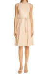 ALICE AND OLIVIA LEANDRA FAUX LEATHER BELTED DRESS,CC108J16523