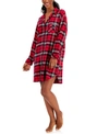 CHARTER CLUB COTTON PLAID FLANNEL NIGHTSHIRT, CREATED FOR MACY'S