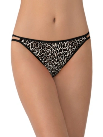 Vanity Fair Illumination String Bikini Underwear 18108 In Modern Leopard Print