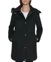 Cole Haan Plus Size Belted Wool Wrap Coat In Black
