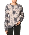 NICOLE MILLER WOMEN'S COTTON TIE-DYE-PRINT CABLE-KNIT SWEATER