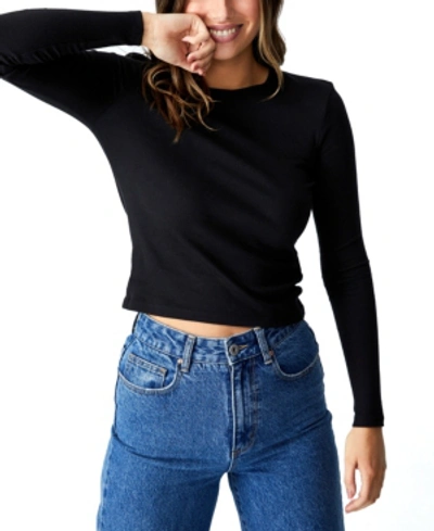 Cotton On Women's The One Ribbed Crew-neck Top In Black