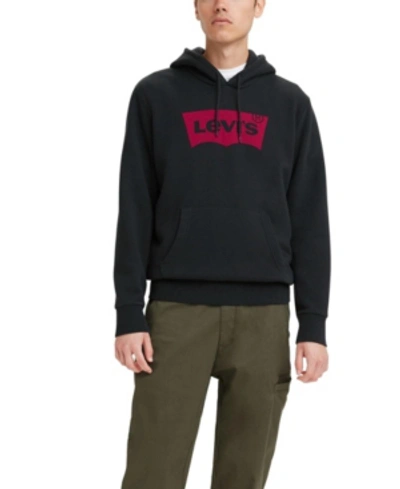 Levi's Men's Regular Fit Batwing Graphic Logo Hoodie In Jet Black