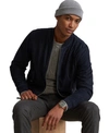 Polo Ralph Lauren Gunners Suede Bomber Jacket In Collection Navy