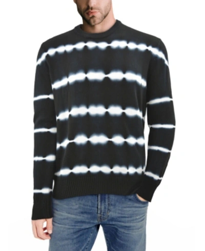 X-ray Striped Tie Dye Sweater In Black