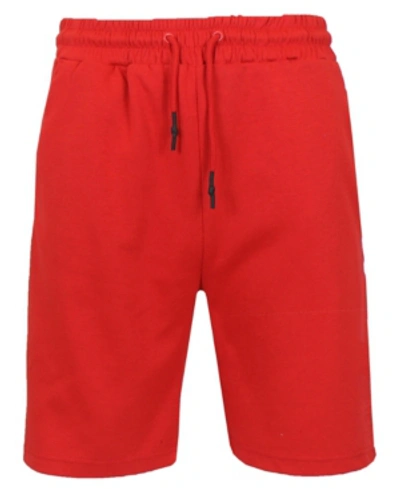 Galaxy By Harvic Men's Tech Fleece Jogger Sweat Lounge Shorts In Red