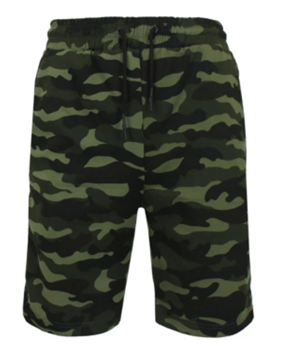 Galaxy By Harvic Men's Tech Fleece Jogger Sweat Lounge Shorts In Woodland Camo