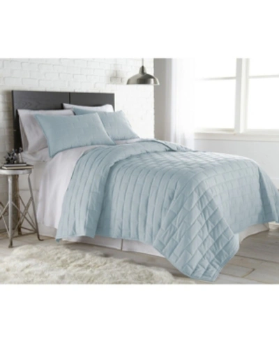 Southshore Fine Linens Lightweight Farmhouse 3-piece Quilt Set Bedding In Blue