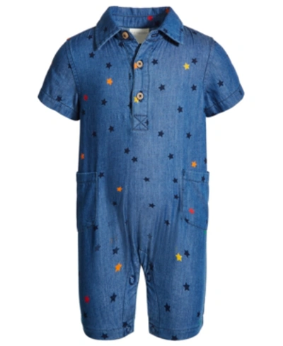 First Impressions Baby Boys Cotton Denim Coverall, Created For Macy's In Authentic Wash