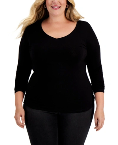 AVETO PLUS SIZE V-NECK TOP