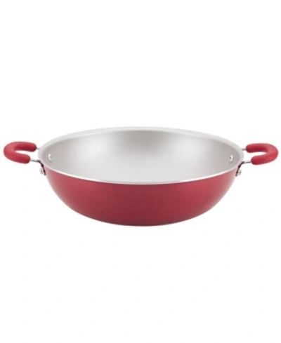Rachael Ray Create Delicious Aluminum Nonstick Wok In Red Shimmer