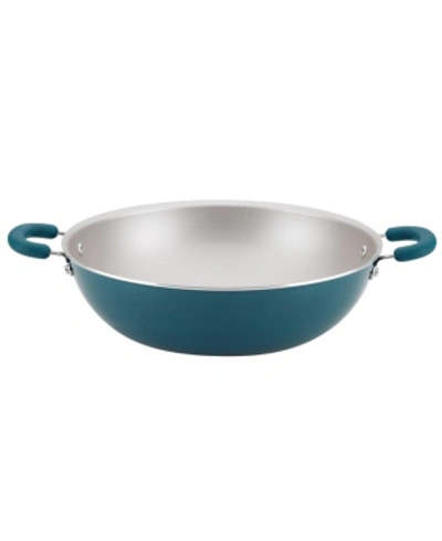 Rachael Ray Create Delicious Aluminum Nonstick Wok In Teal Shimmer