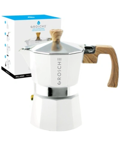 Grosche Milano Stovetop Espresso Maker Moka Pot 3 Espresso Cup Size 5 oz In White