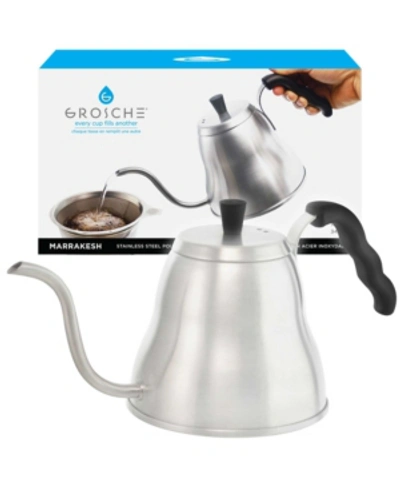 Grosche Marrakesh Stainless Steel Gooseneck Pour Over Dripper Kettle , 34 Fl oz Capacity In Silver-tone