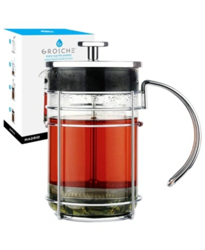 Grosche Madrid Premium French Press Coffee Maker, Tea Press, 34 Fl oz Capacity In Silver-tone