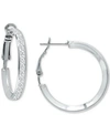 Giani Bernini Cubic Zirconia Medium Hoop Earrings, 1", Created For Macy's In Sterling Silver