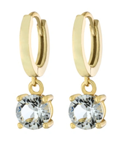 Giani Bernini Fine Crystal 6mm Drop Hoop Earrings In Sterling Silver In Gold