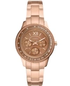 FOSSIL WOMEN'S SPORT MULTIFUNCTION ROSE GOLD TONE STAINLESS STEEL BRACELET WATCH 37MM