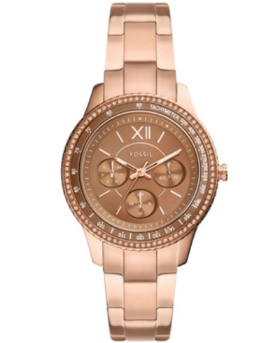 Fossil Women's Sport Multifunction Rose Gold Tone Stainless Steel Bracelet Watch 37mm