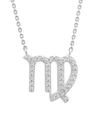 Wrapped Diamond Zodiac Pendant Necklace (1/10 Ct. T.w.) In 14k Yellow Gold Or 14k White Gold In Virgo White Gold