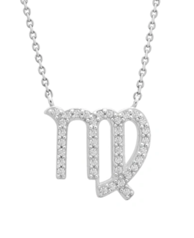 Wrapped Diamond Zodiac Pendant Necklace (1/10 Ct. T.w.) In 14k Yellow Gold Or 14k White Gold In Virgo White Gold