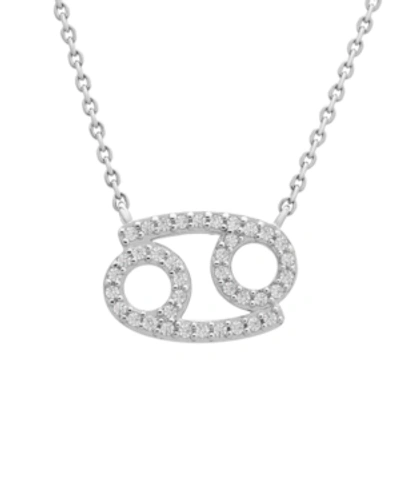 Wrapped Diamond Zodiac Pendant Necklace (1/10 Ct. T.w.) In 14k Yellow Gold Or 14k White Gold In Cancer White Gold