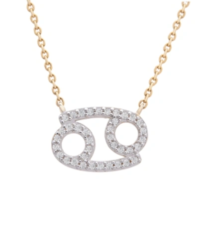 Wrapped Diamond Zodiac Pendant Necklace (1/10 Ct. T.w.) In 14k Yellow Gold Or 14k White Gold In Cancer Yellow Gold