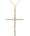Macy's Diamond Cross 18" Pendant Necklace (1/2 Ct. T.w.) In 14k White, Yellow Or Rose Gold In Yellow Gold