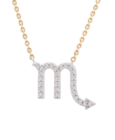 Wrapped Diamond Zodiac Pendant Necklace (1/10 Ct. T.w.) In 14k Yellow Gold Or 14k White Gold In Scorpio Yellow Gold