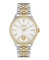 VERSUS VERSUS BY VERSACE MEN'S COLONNE GOLD TONE AND SILVER TONE IP STAINLESS STEEL BRACELET WATCH 45MM