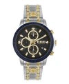 VERSUS VERSUS BY VERSACE MEN'S BICOCCA GOLD TONE AND SILVER TONE IP STAINLESS STEEL BRACELET WATCH 46MM
