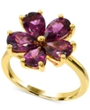 Macy's Rhodolite Garnet Flower Statement Ring (3-3/4 Ct. T.w.) In 14k Gold-plated Sterling Silver In Rhodolite Garnet